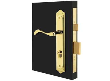 CERRADURA CANTOL EMBUTIR PUERTA PRINCIPAL BRONCE PULIDO CLÁSICA DERECHA ACERO DORADO