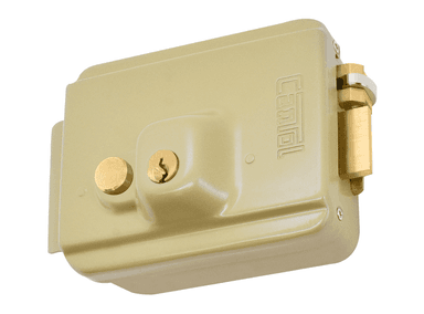 CERRADURA ELÉCTRICA CON BOTÓN COLOR CREMA CANTOL