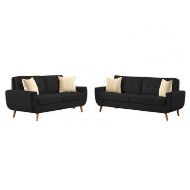 JUEGO DE SALA VINTAGE 3 2 KAYRUTH NEGRO