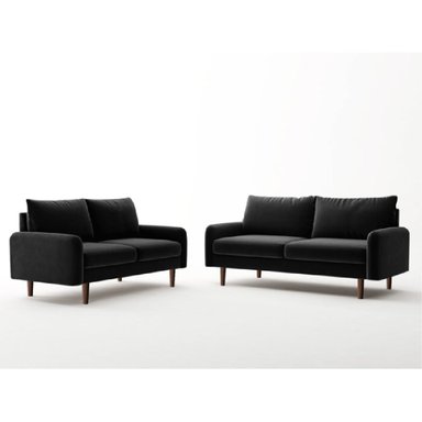 JUEGO DE SALA VINTAGE 3 2 VIANNA NEGRO