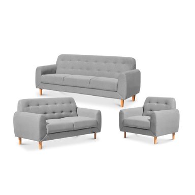 JUEGO DE SALA VINTAGE 3 2 1 MOI GRIS