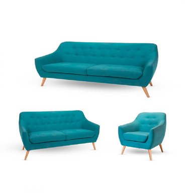 JUEGO DE SALA 3 2 1 ISABELLA TURQUESA