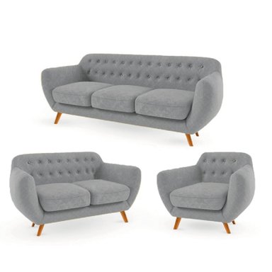 JUEGO DE SALA VINTAGE 3 2 1 ANTUANE GRIS