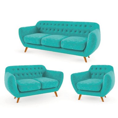 JUEGO DE SALA VINTAGE 3 2 1 ANTUANE CELESTE