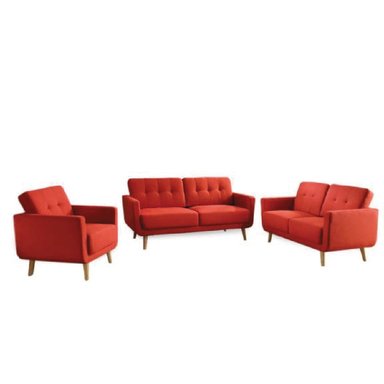 JUEGO DE SALA VINTAGE 3 2 1 FAITH ROJO