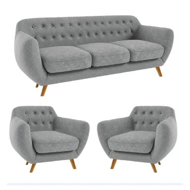 JUEGO DE SALA 3 1 1 ANTUANE GRIS | GRIS