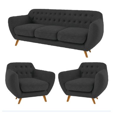 JUEGO DE SALA 3 1 1 ANTUANE NEGRO