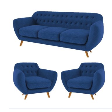 JUEGO DE SALA 3 1 1 ANTUANE AZUL