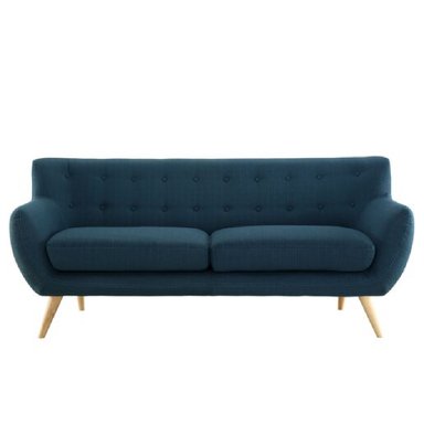 SOFÁ ALTO HOGAR VINTAGE ASIA 2 CUERPOS AZUL COBALTO