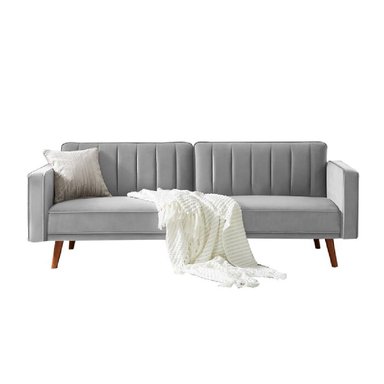 SOFÁ ALTO HOGAR PIA 3 CUERPOS GRIS