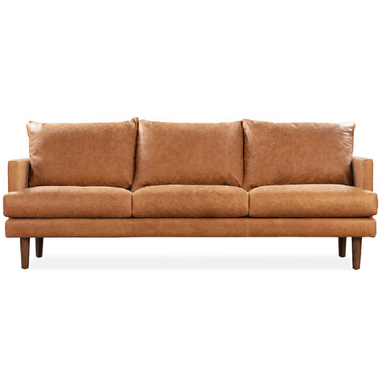 SOFÁ ALTO HOGAR ROBINSON 3 CUERPOS CUERO MARRÓN DELUXE