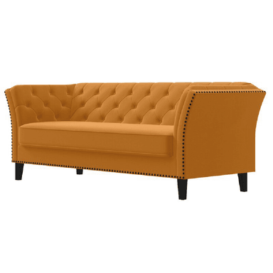 SOFÁ ALTO HOGAR QUEEN 3 CUERPOS AMARILLO MOSTAZA