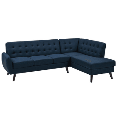 SECCIONAL ALTO HOGAR AZUL ACERO VELVET DERECHO