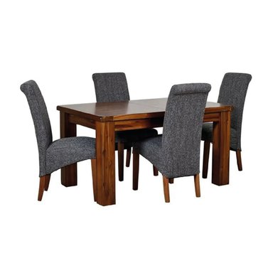 JUEGO COMEDOR ALTO HOGAR 4 SILLAS GRIS VICTORIA