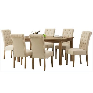 JUEGO COMEDOR ALTO HOGAR 6 SILLAS BEIGE VERONIKKA