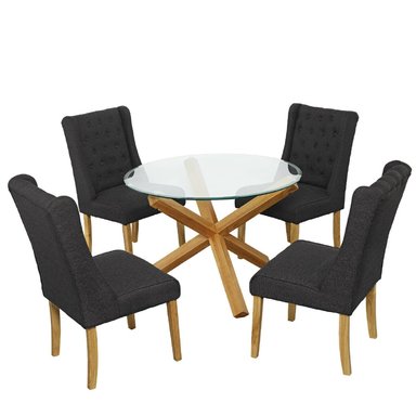 JUEGO DE COMEDOR 4 SILLAS EMERALD NEGRO