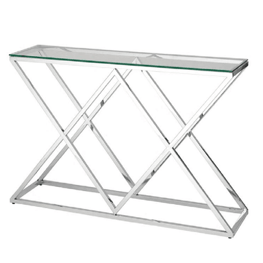 CONSOLA RECIBIDOR ALTO HOGAR LUXURY ACERO INOXIDABLE