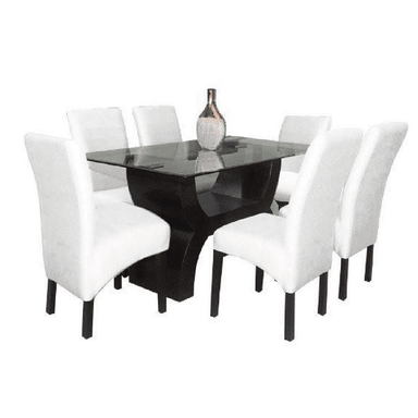 JUEGO DE COMEDOR 6 SILLAS NORLY BLANCO | BLANCO