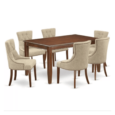 JUEGO COMEDOR ALTO HOGAR 6 SILLAS BEIGE OLIVE
