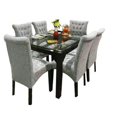 JUEGO COMEDOR ALTO HOGAR 6 SILLAS GRIS MARYAN