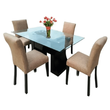 JUEGO COMEDOR ALTO HOGAR 4 SILLAS BEIGE GERMAIN