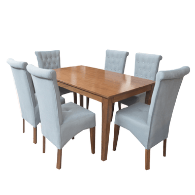 JUEGO COMEDOR ALTO HOGAR 6 SILLAS GRIS POLENKA