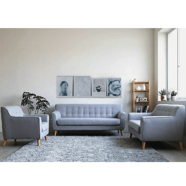 JUEGO DE SALA 3 2 1 SALOMÉ ALTO HOGAR GRIS CLARO