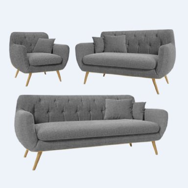 JUEGO SALA ALTO HOGAR VINTAGE 3 2 1 MIA