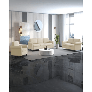 JUEGO DE SALA 3 2 1 REBECCA ALTO HOGAR CREMA