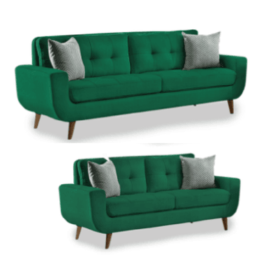 JUEGO DE SALA ALTO HOGAR KAYRUTH VINTAGE 3 2 VERDE BOTELLA