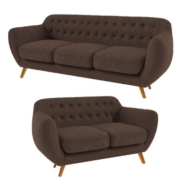 JUEGO DE SALA ANTUANE VINTAGE 3 2 ALTO HOGAR MARRÓN