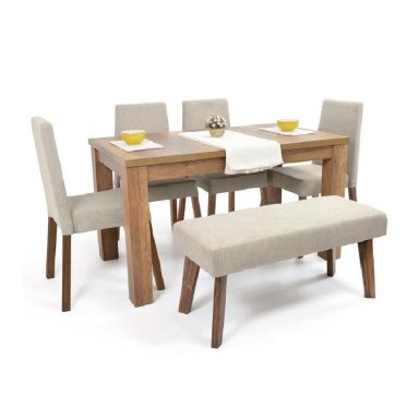 JUEGO COMEDOR ALTO HOGAR BEIGE TRACY