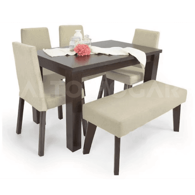 JUEGO COMEDOR ALTO HOGAR 6 SILLAS BEIGE KOI