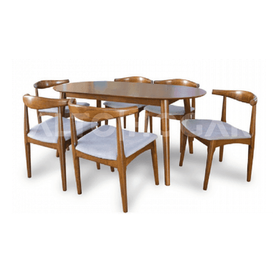 JUEGO COMEDOR ALTO HOGAR 6 SILLAS GRIS CLARO ELLEGANCE