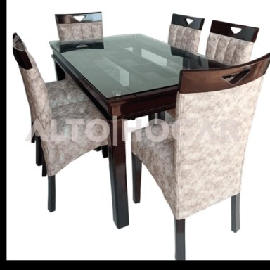 JUEGO DE COMEDOR ALTO HOGAR 6 SILLAS CHARLOTT BEIGE
