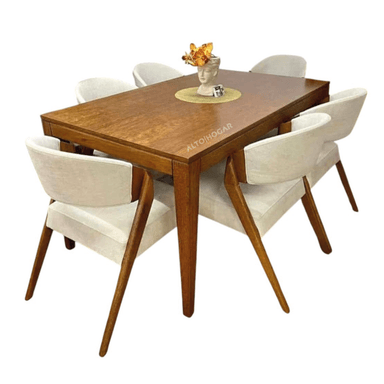 JUEGO DE COMEDOR BALU 6 SILLAS BEIGE