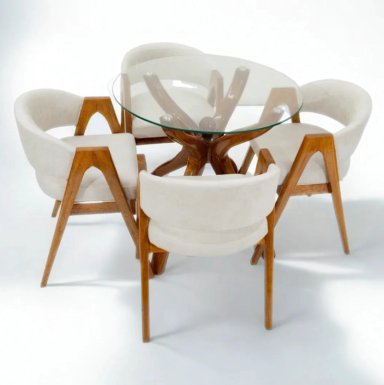 JUEGO DE COMEDOR OHANA 4 SILLAS CREMA MADERA TORNILLO - 3