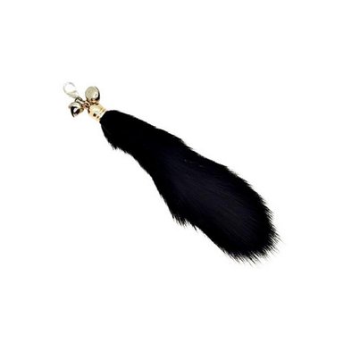 PLUMAS PARA JUGUETE DE CAÑA DE PESCAR PARA MASCOTAS NEGRO