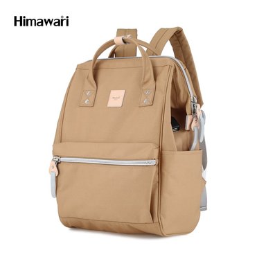 MOCHILA MULTIBOLSILLOS HIMAWARI H1881-18 - PORTA LAPTOP CON USB - CAMELLO