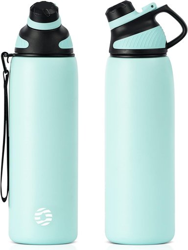 BOTELLA FJBOTTLE 1000ML AGUA DEPORTIVA CON AISLAMIENTO Y TAPA MAGNÉTICA VERDE