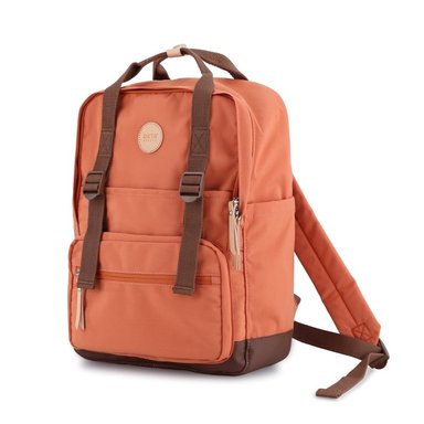 MOCHILA PORTA LAPTOP HIMAWARI H1085B-3 NARANJA ESCOLAR VIAJE
