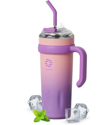 MUG FJBOTTLE BOTELLA CON CAÑITA TÉMICO CON TAPA DE TRITÁN 40OZ ROSA KJ-BS-40-PINK ACERO