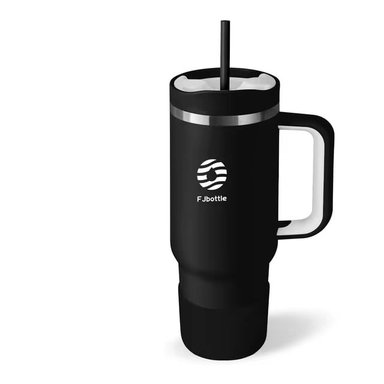 FJBOTTLE - BOTELLA MUG TÉMICO ACERO CON TAPA DE TRITÁN 40OZ - NEGRO