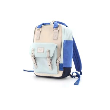 MOCHILA HIMAWARI H188L-82 MULTICOLOR ESCOLAR O VIAJE PORTA LAPTOP CELESTE Y CREMA