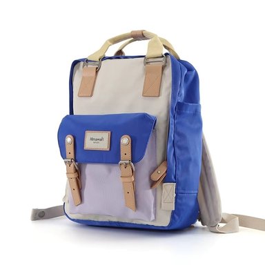 MOCHILA HIMAWARI H188L-79 MULTICOLOR ESCOLAR O VIAJE PORTA LAPTOP AZUL Y CREMA