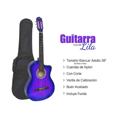 VOZZEX GUITARRA ACUSTICA NYLON MORADA - 2