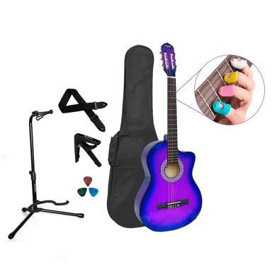 VOZZEX PACK DE GUITARRA ACUSTICA NYLON LILA