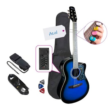 GUITARRA ELECTROACUSTICA STRING STRING METAL EQ AZUL
