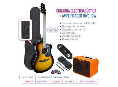PACK ELECTROACUSTICO STRING STRING METAL PACK SUNBURST AMPLIFICADOR 10W - 2