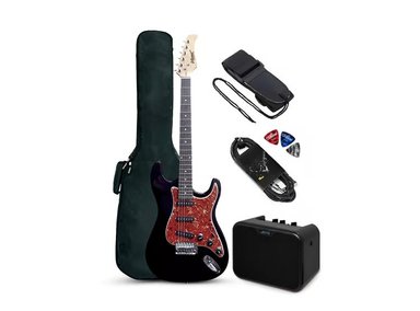 PACK ELÉCTRICO VOZZEX STRATO BLACK RD AMPLIFICADOR JOYO 10W